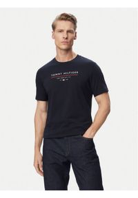 TOMMY HILFIGER - Tommy Hilfiger T-Shirt Brand Love MW0MW44359 Granatowy Regular Fit. Kolor: niebieski. Materiał: bawełna #1