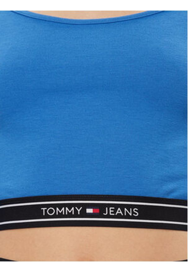 Tommy Jeans Bluzka DW0DW17394 Niebieski Slim Fit. Kolor: niebieski. Materiał: syntetyk