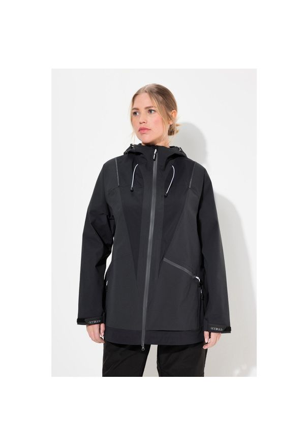 ULLA POPKEN - Damskie Kurtka funkcyjna wodoodporna dwukierunkowy zamek błyskawiczny odblask. Kolekcja: plus size. Kolor: czarny. Materiał: poliester, materiał. Sport: turystyka piesza