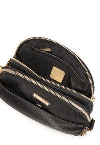 Kazar - Kompaktowa listonoszka 3-komorowa z tkaniny. Kolor: czarny. Wzór: gładki, aplikacja. Materiał: skórzane. Styl: casual #4