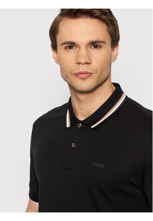 BOSS - Boss Polo Panrose 38 50469360 Czarny Slim Fit. Typ kołnierza: polo. Kolor: czarny. Materiał: bawełna
