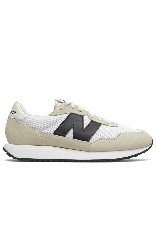 Buty New Balance MS237CB - beżowe. Okazja: na co dzień. Zapięcie: sznurówki. Kolor: beżowy. Materiał: guma, zamsz. Szerokość cholewki: normalna