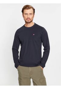 Napapijri Longsleeve Salis NP0A4HN7 Czarny Regular Fit. Kolor: czarny. Materiał: bawełna. Długość rękawa: długi rękaw