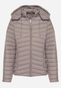 Born2be - Szara Pikowana Kurtka Przejściowa z Kapturem Suritta. Okazja: na co dzień. Typ kołnierza: kaptur. Kolor: szary. Materiał: jeans. Styl: klasyczny, casual, sportowy #7