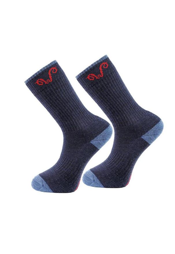 WOOLONA - Skarpety trekkingowe z wełny Merino. Kolor: niebieski. Materiał: wełna. Sport: turystyka piesza