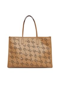 TOMMY HILFIGER - Tommy Hilfiger Torebka Th City AW0AW17501 Brązowy. Kolor: brązowy. Materiał: skórzane