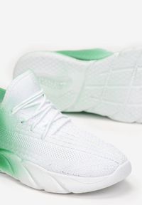 Born2be - Biało-Zielone Buty Sportowe Razmadze. Wysokość cholewki: przed kostkę. Kolor: zielony. Materiał: materiał. Szerokość cholewki: normalna. Wzór: aplikacja #4