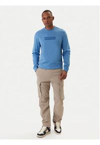 Napapijri Longsleeve S-Box Logo NP0A8BC5 Niebieski Regular Fit. Kolor: niebieski. Materiał: bawełna. Długość rękawa: długi rękaw #5