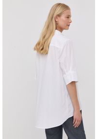 GESTUZ - Gestuz koszula bawełniana Avali damska kolor biały relaxed z kołnierzykiem klasycznym. Typ kołnierza: kołnierzyk klasyczny. Kolor: biały. Materiał: bawełna. Długość rękawa: krótki rękaw. Długość: krótkie. Wzór: gładki. Styl: klasyczny #4