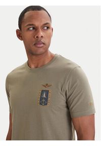 Aeronautica Militare T-Shirt 261TS2534UJ00641 Zielony Regular Fit. Kolor: zielony. Materiał: bawełna #3