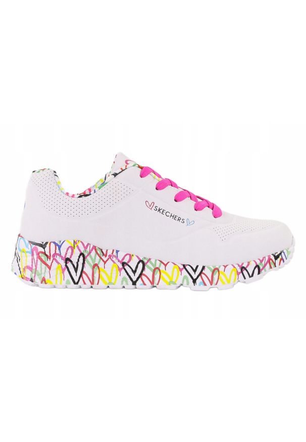 skechers - Buty na co dzień młodzieżowe SKECHERS UNO LITE. Okazja: na co dzień. Kolor: wielokolorowy, biały. Materiał: skóra. Model: Skechers Sport. Sport: turystyka piesza