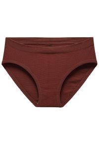 Intica - Figi prążkowane z elastyczną talią Reglindis. Kolor: brązowy. Materiał: prążkowany. Wzór: prążki