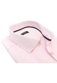 Mmer / Villaro - Koszule męskie - Jasnoróżowa koszula męska Mmer 009. Kolor: różowy. Materiał: bawełna, elastan, tkanina. Długość: długie. Styl: elegancki #1