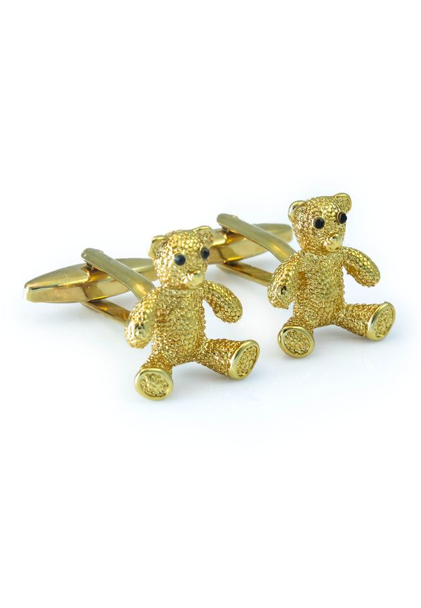 Modini - Spinki do mankietów - złote misie A159. Kolor: złoty