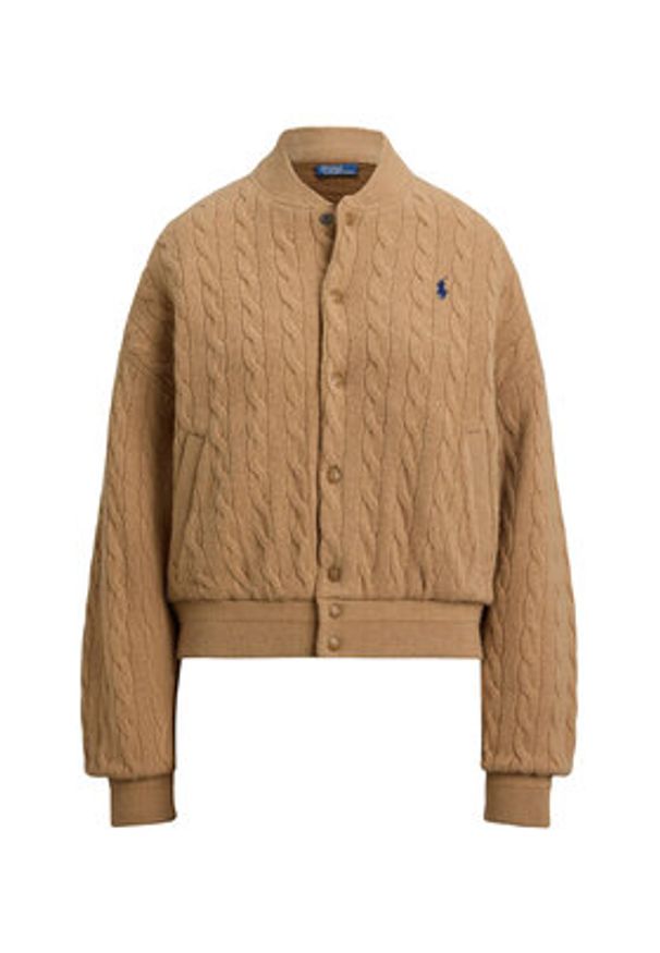 Polo Ralph Lauren Kurtka bomber 211966122002 Beżowy Relaxed Fit. Typ kołnierza: polo. Kolor: beżowy. Materiał: wełna