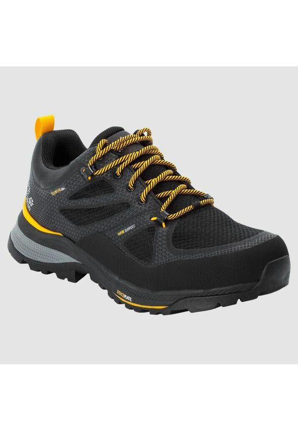 Buty trekkingowe męskie Jack Wolfskin Force Striker Texapore Low. Zapięcie: sznurówki. Kolor: wielokolorowy, czarny. Materiał: materiał, syntetyk, tkanina. Szerokość cholewki: normalna