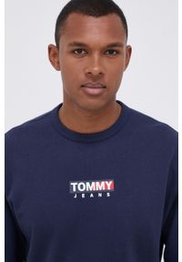 Tommy Jeans Bluza bawełniana męska kolor granatowy melanżowa. Okazja: na co dzień. Kolor: niebieski. Materiał: bawełna. Wzór: melanż. Styl: casual #6