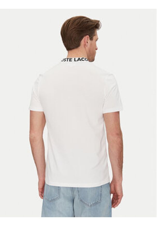 Lacoste T-Shirt TH9582 Biały Regular Fit. Kolor: biały. Materiał: bawełna, syntetyk