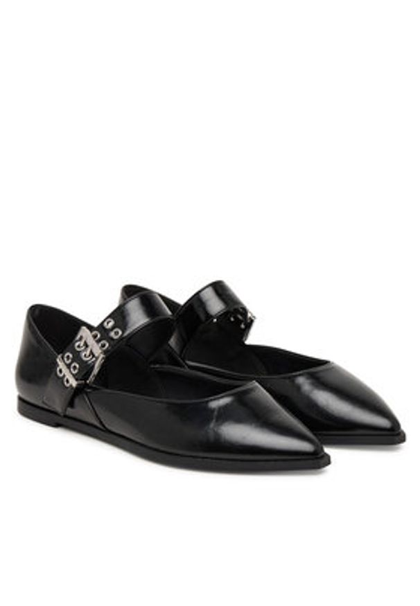 Buffalo Baleriny Marly Riv 1621044 Czarny. Kolor: czarny. Materiał: skóra