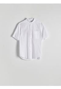 Reserved - Koszula comfort z domieszką lnu - biały. Kolor: biały. Materiał: len