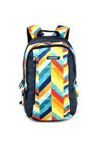 Target Plecak docelowy dla studentów, Ciemnoniebieski w kolorowe paski. Kolor: niebieski. Wzór: paski, kolorowy. Styl: młodzieżowy