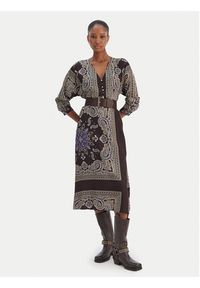 Liu Jo Sukienka codzienna MF5394 TS117 Brązowy Regular Fit. Okazja: na co dzień. Kolor: brązowy. Materiał: syntetyk. Typ sukienki: proste. Styl: casual #5