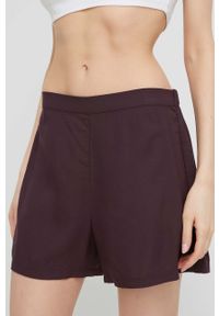 Calvin Klein Underwear szorty piżamowe damskie kolor fioletowy. Kolor: fioletowy. Materiał: tkanina