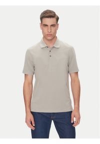 Calvin Klein Polo LV04LB220G Beżowy Regular Fit. Typ kołnierza: polo. Kolor: beżowy. Materiał: syntetyk