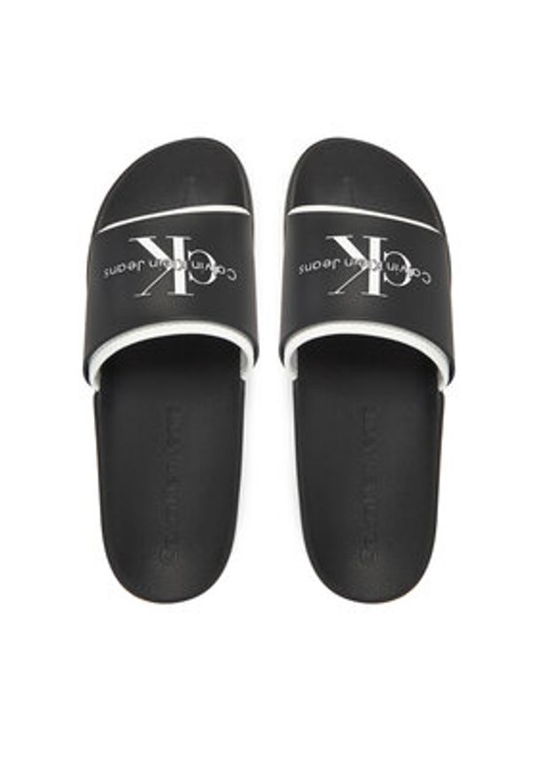Calvin Klein Jeans Klapki Slide Rubber Neoprene Monologo YM0YM00361 Czarny. Kolor: czarny