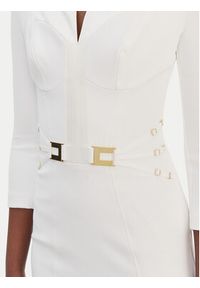Elisabetta Franchi Sukienka koktajlowa AB-869-61E2-V520 Biały Regular Fit. Kolor: biały. Materiał: syntetyk. Styl: wizytowy #4