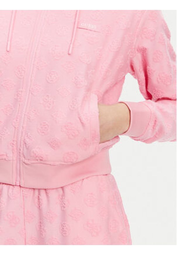 Guess Bluza V5GQ00 KCT02 Różowy Regular Fit. Kolor: różowy. Materiał: syntetyk