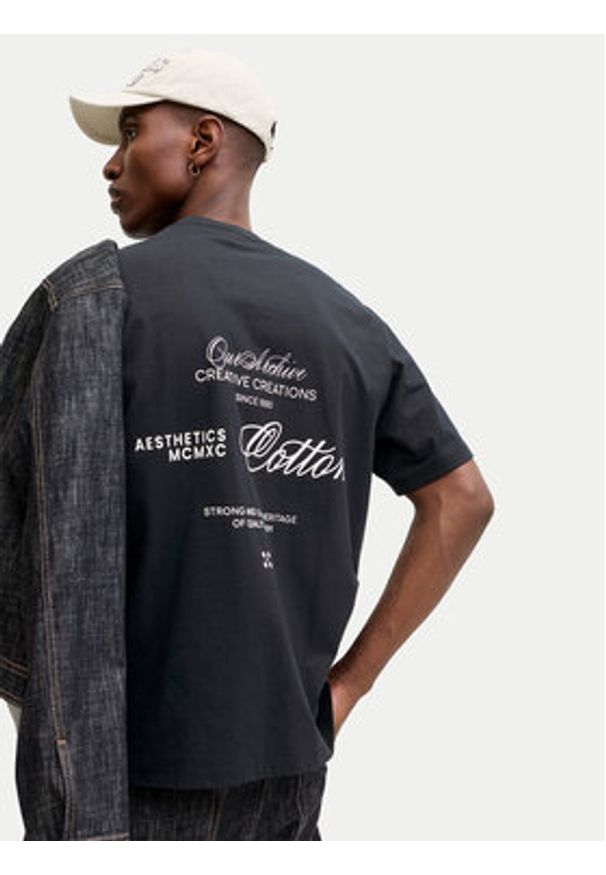 Jack & Jones T-Shirt Roar 12288099 Czarny Regular Fit. Kolor: czarny. Materiał: bawełna