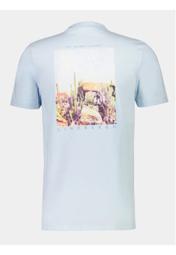 Lindbergh T-Shirt 30-400267 Błękitny Relaxed Fit. Kolor: niebieski. Materiał: bawełna