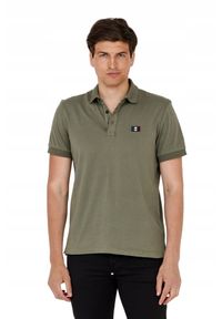 Aeronautica Militare - AERONAUTICA MILITARE Męska zielona koszulka polo, Rozmiar XXL. Typ kołnierza: polo. Kolor: zielony. Wzór: aplikacja #2