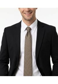 Męski Krawat - Jasny Brąz, Drobny Wzór - Alties. Kolor: beżowy, wielokolorowy, brązowy. Materiał: tkanina. Styl: elegancki, wizytowy #5