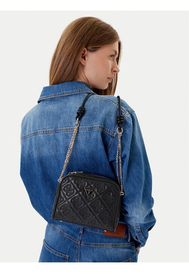 Guess Torebka Adelasia HWQL96 58140 Czarny. Kolor: czarny. Materiał: skórzane