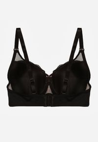 Born2be - Czarno-Beżowy Koronkowy Biustonosz Ozdobiony Cyrkoniowym Sercem Galirope. Kolor: czarny. Materiał: koronka. Wzór: aplikacja #7