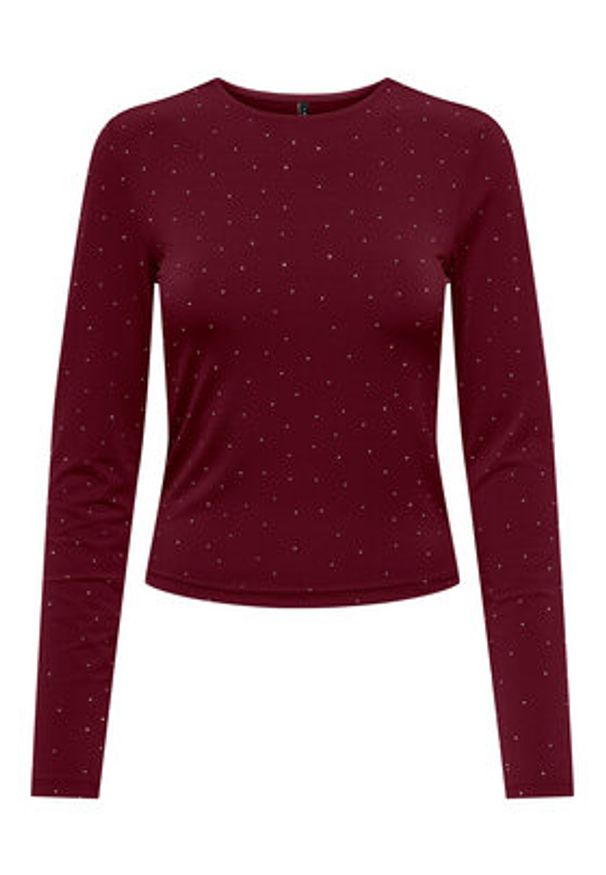 only - ONLY Bluzka Zita 15358986 Bordowy Regular Fit. Kolor: czerwony. Materiał: syntetyk