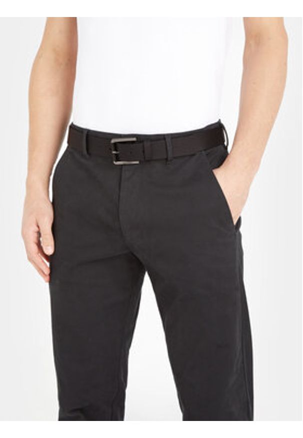 Calvin Klein Pasek Męski Inlay Bar K50K510943 Czarny. Kolor: czarny. Materiał: skóra