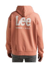 Lee - LEE LOGO LOOSE HOODIE MĘSKA BLUZA Z KAPTUREM LOGO NADURK RUST L83SSPUK 112145617. Typ kołnierza: kaptur