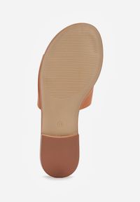 Born2be - Jasnobrązowe Klapki VICES z Biżuteryjnym Detalem w Kształcie Łuku Himemelle. Okazja: na co dzień, do pracy. Kolor: brązowy. Materiał: jeans, len, koronka. Wzór: aplikacja. Styl: casual, klasyczny, elegancki #6