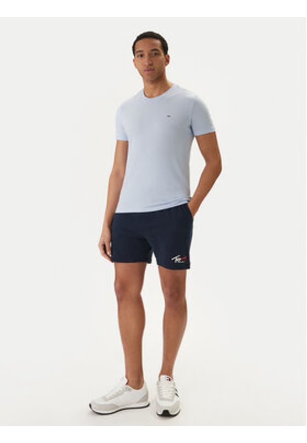 Tommy Jeans Szorty sportowe Signature DM0DM23017 Granatowy Regular Fit. Kolor: niebieski. Materiał: bawełna. Styl: sportowy