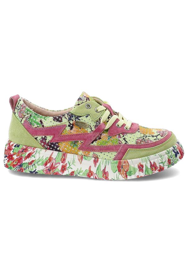 Sneakersy damskie Laura Vita, cholewka ze skóry zamszowej wzór kwiatowy sznurowane grubsza podeszwa wygodny codzienny fason, zielone, 06 SL2165-6B. Okazja: na co dzień. Zapięcie: sznurówki. Kolor: zielony. Materiał: skóra, zamsz. Szerokość cholewki: normalna. Wzór: kwiaty. Styl: casual