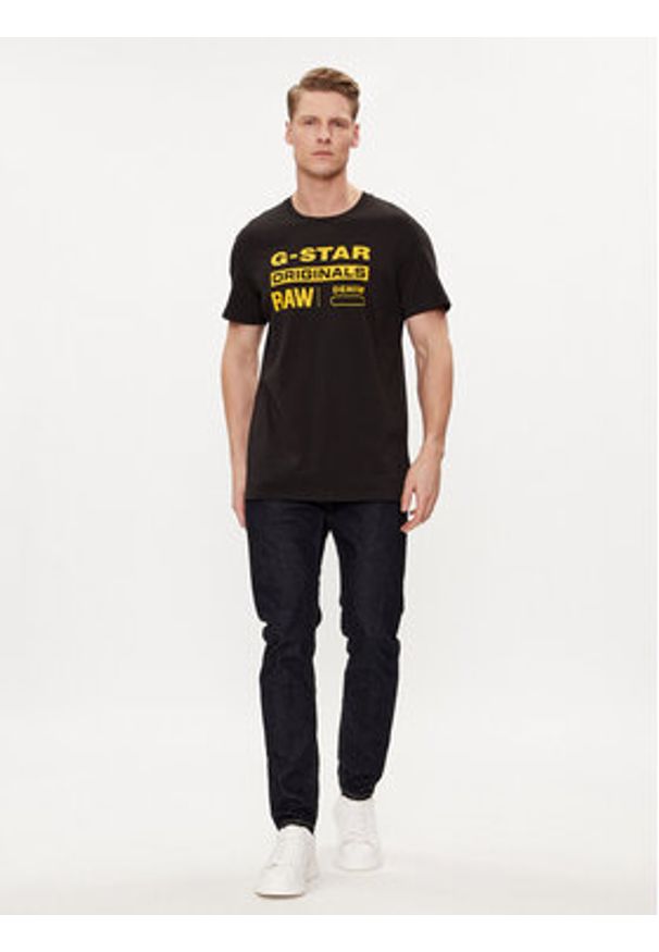 G-Star RAW - G-Star Raw T-Shirt Graphic 8 R T S\s D14143-336-6484 Czarny Regular Fit. Kolor: czarny. Materiał: bawełna