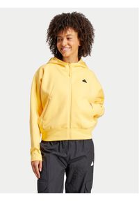 Adidas - adidas Bluza Z.N.E. IS3940 Żółty Loose Fit. Kolor: żółty. Materiał: syntetyk, bawełna