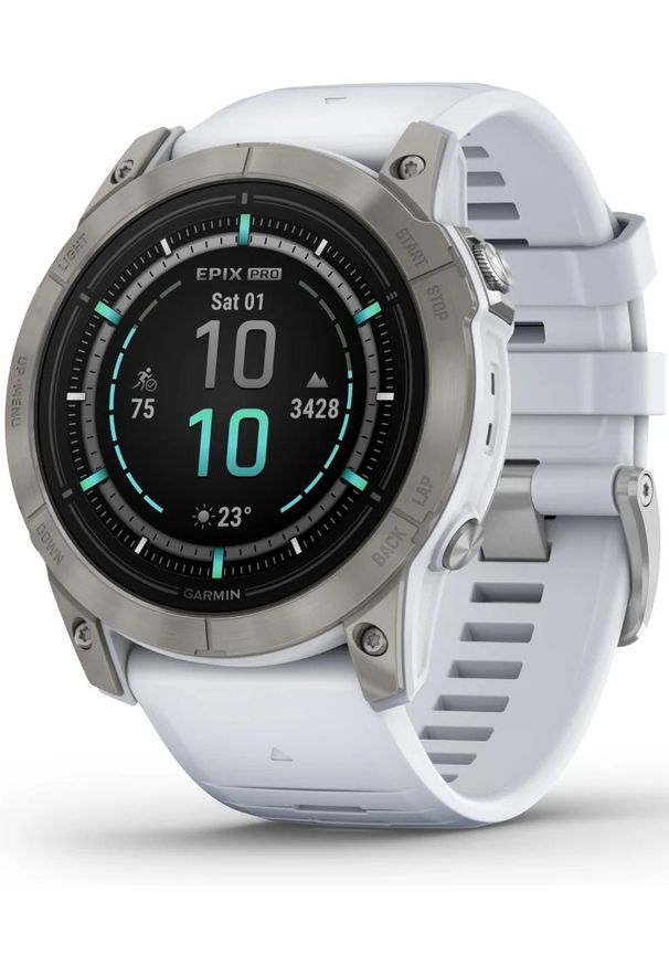 GARMIN - Zegarek sportowy Garmin Epix Pro Gen 2 Sapphire Biały (010-02804-11). Kolor: biały. Styl: sportowy