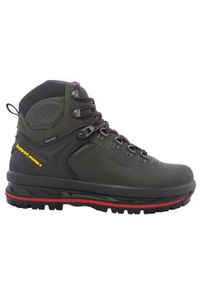 Buty trekkingowe męskie Grisport Grigio Dakar Trekking 2. Wysokość cholewki: za kostkę. Zapięcie: sznurówki. Kolor: czarny. Materiał: tkanina, skóra. Szerokość cholewki: normalna. Sport: turystyka piesza