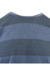 Dzianinowy T-Shirt Męski - Brave Soul - Odcienie Niebieskiego. Okazja: na co dzień. Kolor: niebieski. Materiał: bawełna, poliester. Wzór: prążki, paski. Sezon: wiosna, lato. Styl: casual #6