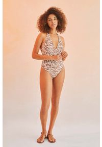 Women Secret - women'secret jednoczęściowy strój kąpielowy BAMBOO kolor beżowy lekko usztywniona miseczka 5525789. Kolor: beżowy. Materiał: poliamid #3