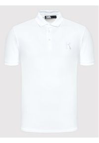 Karl Lagerfeld - KARL LAGERFELD Polo 745890 500221 Biały Regular Fit. Typ kołnierza: polo. Kolor: biały. Materiał: bawełna